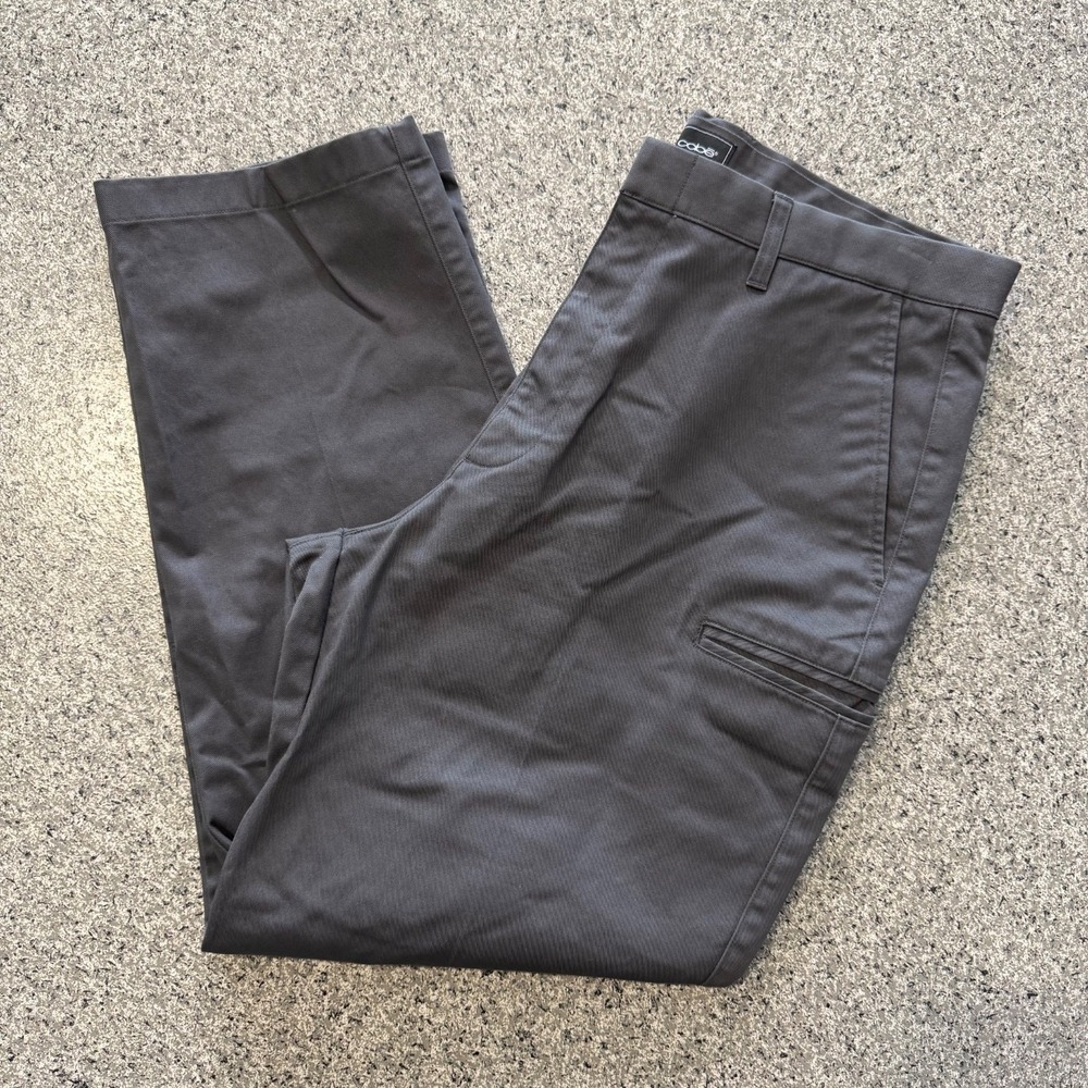 OOBE Pants Mens 34x30 Chino Workwear Flat Front Straight Leg Grey